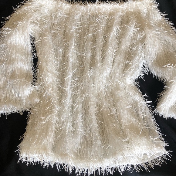 White Eyelash Fringe Party Top - Picture 5 of 7